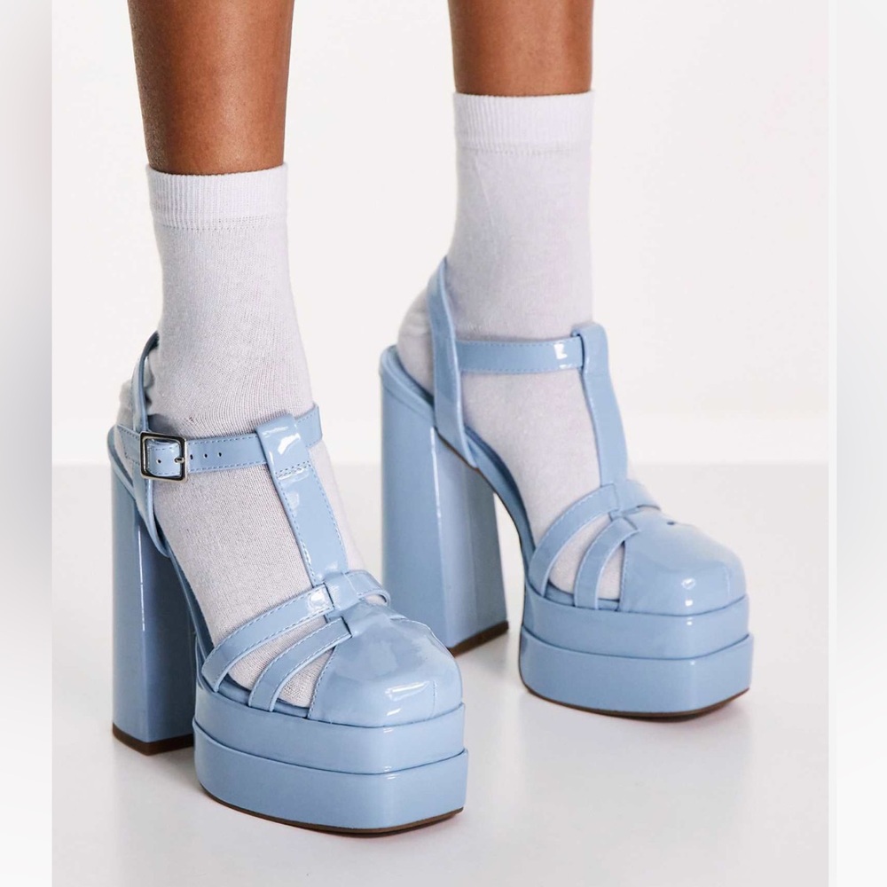 Sky Blue Platform Heels